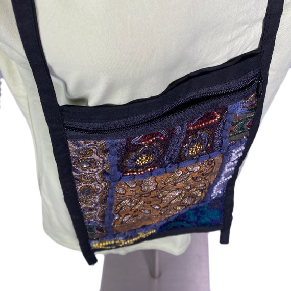 Vintage Embroidered Patchwork Crossbody Purse - image 6