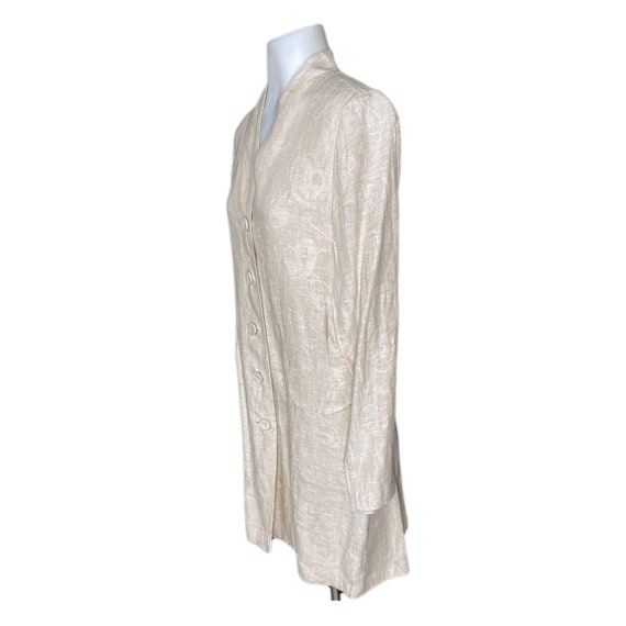 Eileen Fisher, Eileen Fisher Vintage 90s Embroidered Linen Coat Size Small