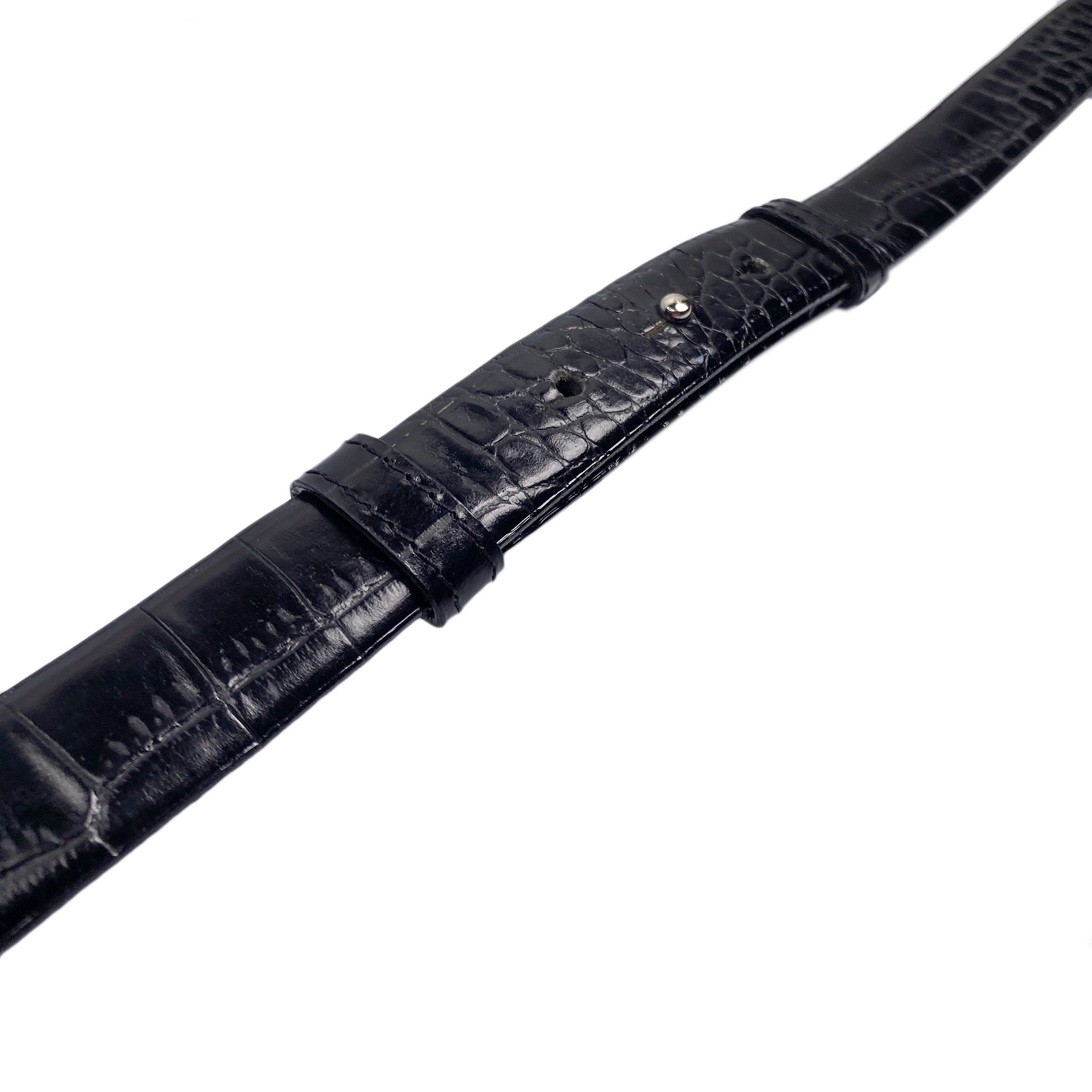 Sandy Duftler Designs Belt Black Crocodile Leather Silver  display picture 1