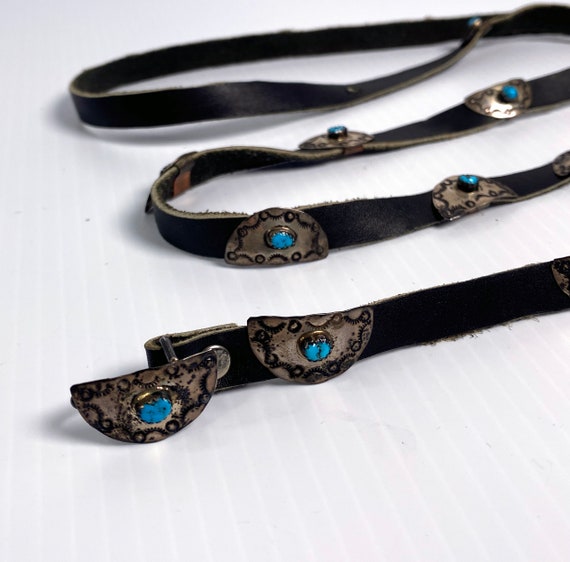 Vintage Native American Turquoise & Sterling Silver Concho  display picture 3