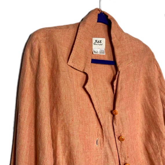 90s FLAX by Jeanne Engelhart shirt USA製 Vintage FLAX by Jeanne Engelhart Linen Button Down Shirt, Medium