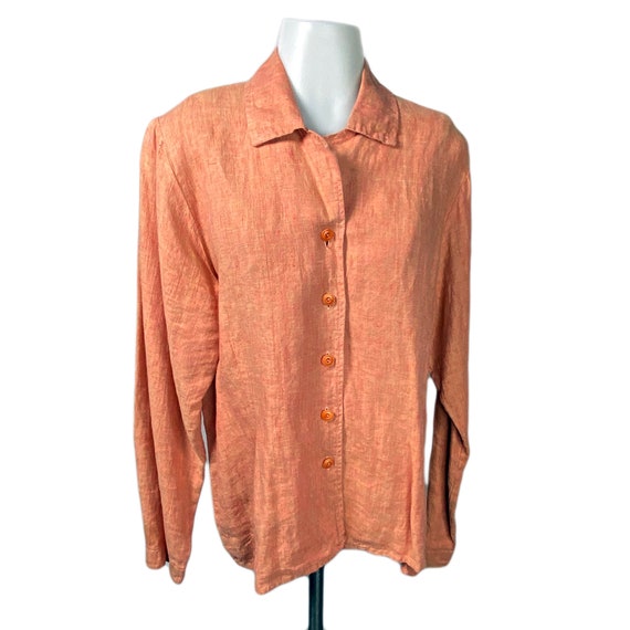 Vintage FLAX by Jeanne Engelhart Linen Button Down Shirt, Medium