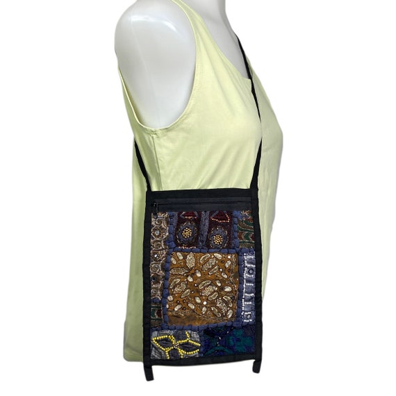 Vintage Embroidered Patchwork Crossbody Purse - image 2