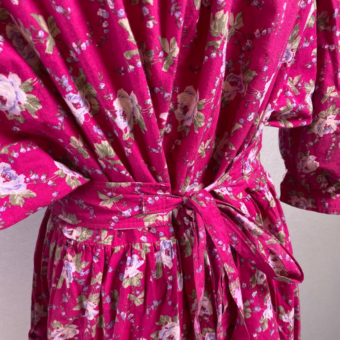 Vintage Laura Ashley Dress Hot Pink Floral Print Size Medium | Etsy