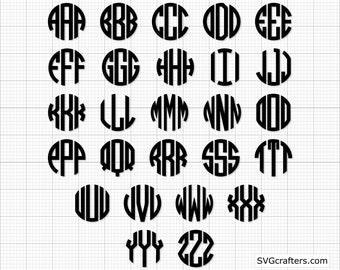 Download Free Monogram Fonts For Cricut Etsy