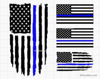 Download Thin Blue Line Flag Svg Etsy