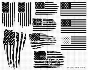 Distressed flag svg, American flag svg, 4th of july svg, fourth of july svg, grunge flag svg, patriotic svg - Printable, Cricut & Silhouette