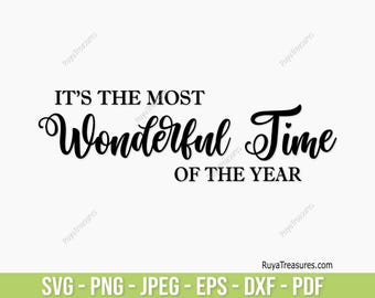 May include: Black and white text graphic that reads "It's the most wonderful time of the year".