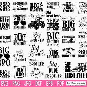 Big Brother Quotes Svg Bundle, Brother Svg, Brother Shirt Svg, Big ...