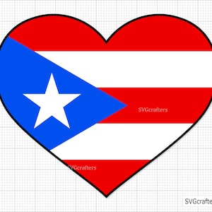 puerto rico Herz Flagge svg, puerto rico svg, puerto rico svg, Boricua svg, puerto rico flagge, puerto rico png Printable, Cricut & Silhouette
