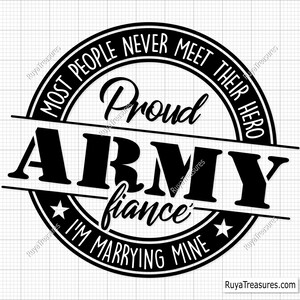 Fier fiancé de l'armée Svg, Svg fiancé militaire, Svg amour armée, Svg de soutien de l'armée, Svg famille vétéran, Svg patriotique, Svg armée américaine, fiancé soldat