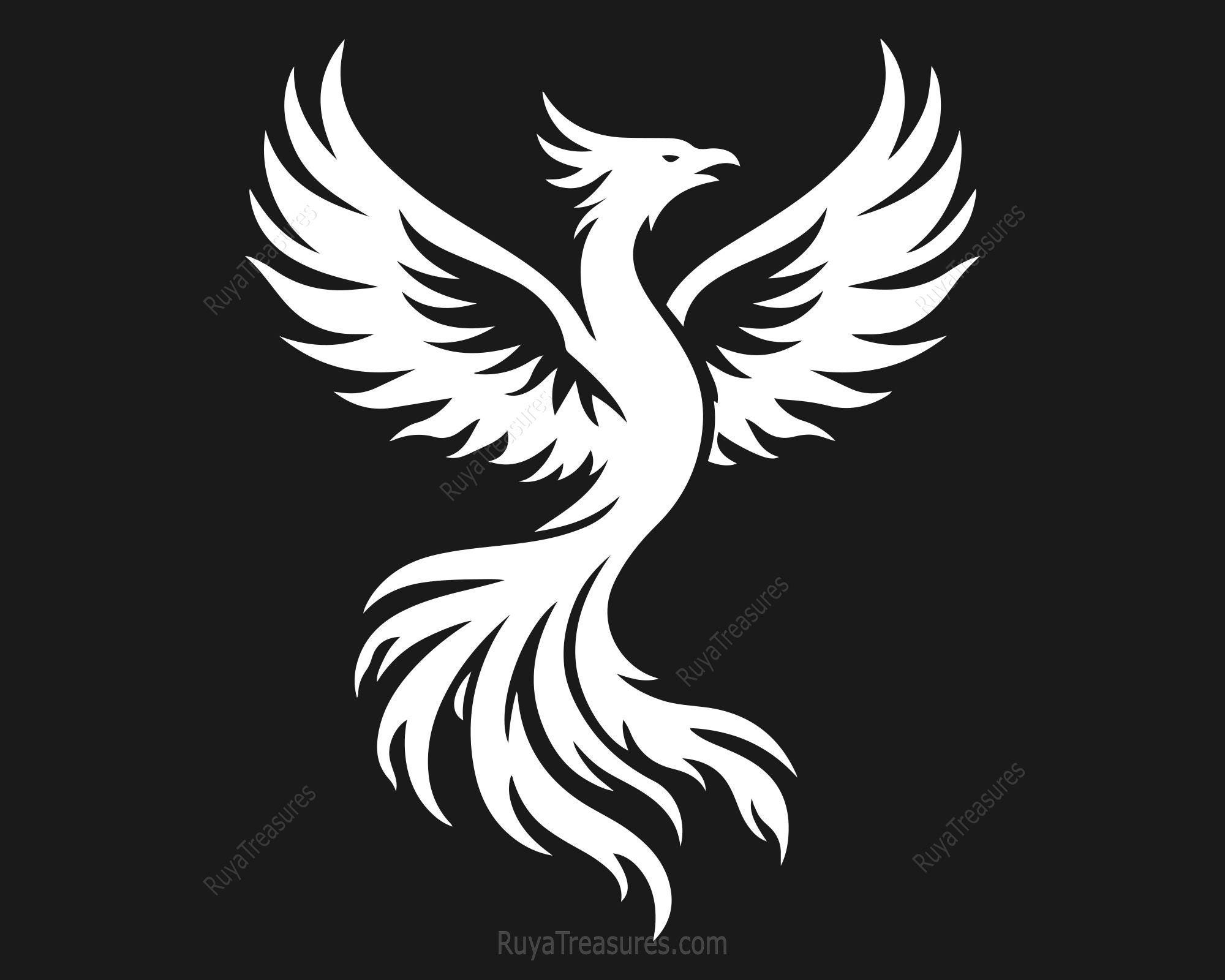 Phoenix Bird Svg, Rising Phoenix Silhouette, Mythical Fire Bird Clipart ...
