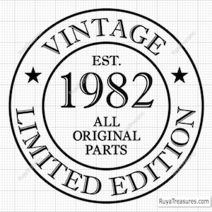 43rd Birthday Svg Png, 43rd Svg, Aged to Perfection Svg, 43 and Fabulous Svg, Vintage 1982 Svg - Printable, Cricut & Silhouette Cut File