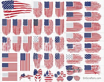 American flag svg, 4th of july svg, distressed flag svg, fourth of july svg, grunge flag svg, patriotic svg - Printable, Cricut & Silhouette