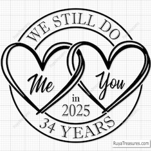 34.º aniversario Svg, 34 años de matrimonio Svg, 34.º aniversario de bodas Svg, 34.º aniversario de regalo Svg, 34.º aniversario Svg