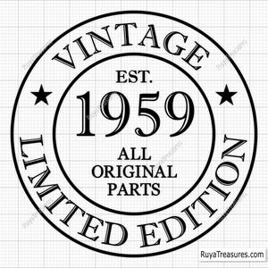 67e anniversaire Svg Png, 67e Svg, âgé à la perfection Svg, 67 ans et fabuleux Svg, vintage 1959 Svg - imprimable, Cricut & Silhouette coupe fichier