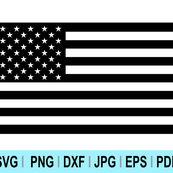 American Flag Svg For Cricut and Silhouette, USA Flag Cut File, American Flag Svg, Png, Jpg, Eps, Dxf - Printable, Cricut & Silhouette