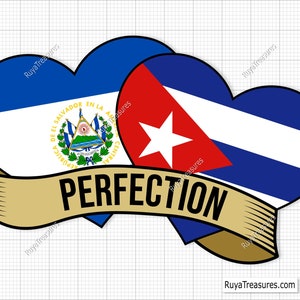 Kuba Salwador Serce Flaga Png, Kubańska Flaga Png, Salwador Png, Kubański Png, Patriotyczny Svg, Latino Png