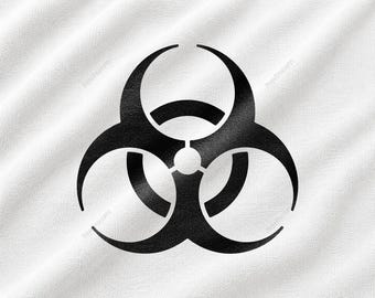 Biohazard Symbol SVG, Hazard Warning Sign Design, Toxic Safety Graphic, Industrial Danger Icon, Chemical Warning Artwork