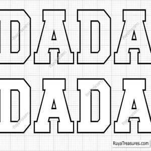 Dada Varsity Svg, Dada Varsity Curved Svg, Dada Varsity Letters Svg, Dad Varsity Font Svg, Personalizar Varsity Font Svg, Abuelo Svg