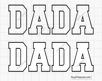 Dada Varsity Svg, Dada Varsity Curved Svg, Dada Varsity Letters Svg, Dad Varsity Font Svg, Personalize Varsity Font Svg, Grandfather Svg