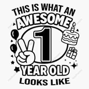 1er anniversaire Svg, c'est à quoi ressemble un génial 1 an Svg, Svg anniversaire signe de paix, Svg anniversaire de bébé, fichier Svg cadeau gâteau pour tout-petits
