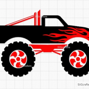 LKW SVG PNG, Monstertruck svg, LKW Clipart, LKW DXF, Monstertruck Cut File, Monstertruck Png-Printable, Cricut & Silhouette-Dateien