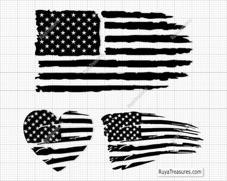 Distressed American Flag Svg