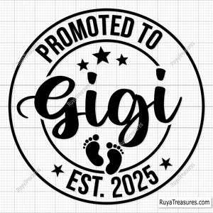 Promu dans les catégories Gigi and Papa Svg png, faire-part de bébé, Svg établi, Gigi (est) Svg 2025, bientôt disponible Svg, papa est 2025 Svg, futur papa