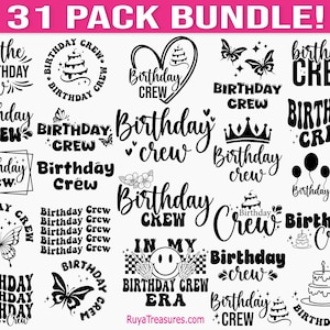 Birthday Crew Svg Bundle, Birthday Girl Svg, Birthday Queen Svg, Birthday Squad Svg, Birthday Crew Shirt Svg, Birthday Saying Svg, Queen Svg