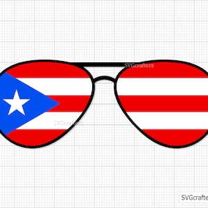 Gafas de sol puertorriqueñas svg, puerto rico svg, puerto rico svg, bandera puerto rico, puerto rico png - Imprimible, Cricut y Silhouette