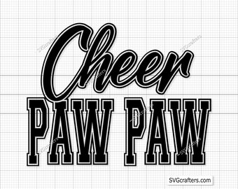 Cheer Paw Paw Svg, Cheer Grandpa Svg, Cheer Dad Svg, Cheerleader Svg, Coach Svg, Cheerleading Svg - Printable, Cricut & Silhouette Files