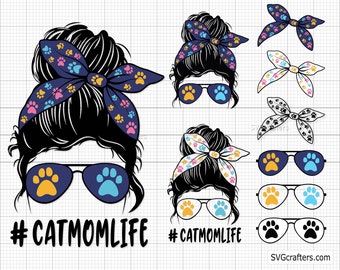 Cat Momlife Svg, Gatto Svg, Fur Mama Svg, Clipart di gatti, Animale domestico Svg, Impronta di zampa Svg, Gatto divertente Svg, Amante dei gatti Svg, Gatto carino Png, Design per amanti degli animali