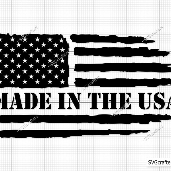 Made In The USA American Flag Svg, American Flag Svg, 4th Of July Svg, Fourth Of July Svg, Grunge Flag Svg - Imprimable, Cricut & Silhouette