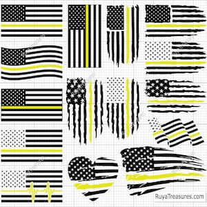 Thin Yellow Line Flag Svg, Dispatcher Svg, 911 Dispatcher Svg, Dispatch Svg, Thin Gold Line Svg, Dispatcher Design, First Responder Svg
