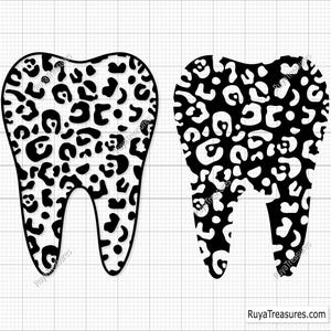 Dent Svg, Svg dentaire, dents, dentiste dent Svg, Svg de dent léopard, hygiéniste Svg, dentiste dent Svg - imprimable, Cricut & Silhouette