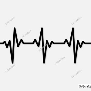 ハートビート SVG、ハートビート SVG クリップアート ベクター カット ファイル Circut、Ekg svg、ハートビート svg、ヘルスケア svg、ハートビート ライン svg、パルス アイアン svg
