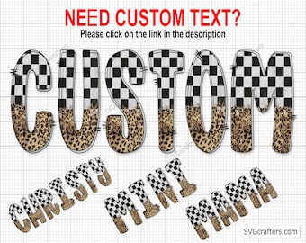 Custom Checkered Flag Leopard Png, Racing Png, Leopard Racing Png, Checkered Flag Png, Checkered Png - Clipart, Printable, Sublimation File