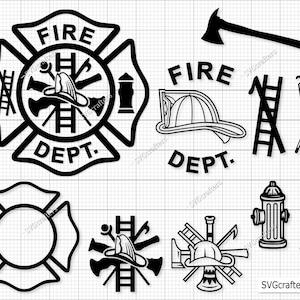 Vigili del fuoco svg, pompiere svg, croce di Malta svg, pompiere svg, vigili del fuoco svg, croce di Malta Svg-stampabile, file Cricut e Silhouette