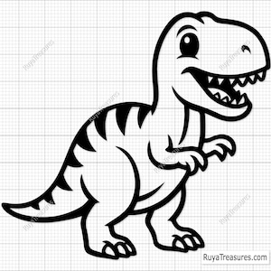 Dinosaur Svg, T-Rex Svg, Cute Dinosaur Svg, Dino Cut File, Boys Dinosaur Svg, Dino Birthday Svg, Prehistoric Svg, Jurassic Svg, Birthday Svg