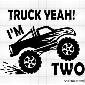 Camion ouais j'ai 2 ans Svg, camion ouais Svg, 2e anniversaire Svg Png, anniversaire garçon chemise Svg, deuxième Svg, 2e anniversaire garçon Svg, deux ans
