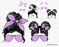 Mom Kid Life svg, Layered Mom Life svg, Messy Bun Mom svg, Leopard Mom svg, Momlife svg, Mom Daughter svg, Family Life Bundle svg