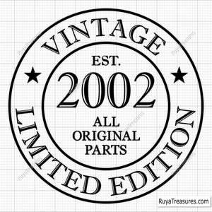 23. Geburtstags-Svg Png, 23. Geburtstag-Svg, im Alter zur Perfektion-Svg, 23 und fabelhaftes Svg, Vintage 2002 Art-Svg - Printable, Cricut & Silhouette Cut Files