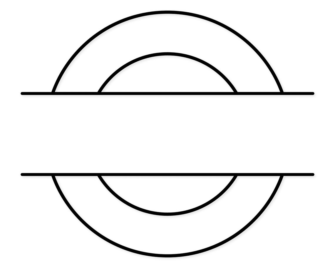 Double Circle Frame Svg Circle Monogram Svg Circle Split Etsy Finland