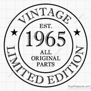 61st Birthday Svg Png, 61st Svg, Aged to Perfection Svg, 61 and Fabulous Svg, Vintage 1965 Svg - Printable, Cricut & Silhouette Cut File