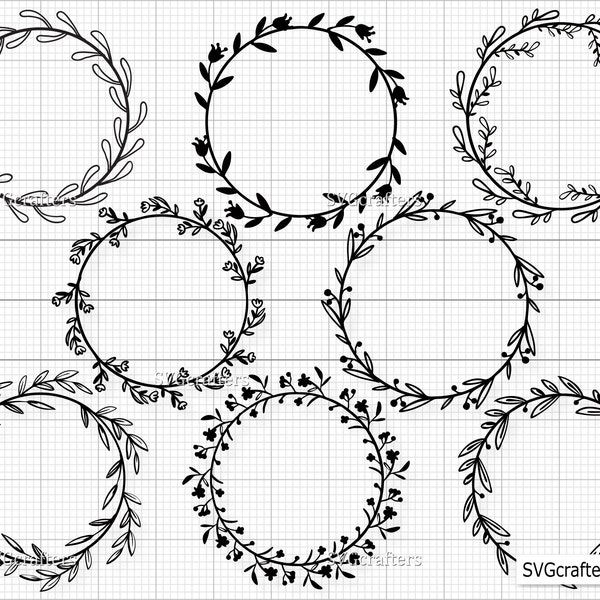 Circle Frame svg png, Floral Circle svg, Tropica Frame, Circle monogram, wreath svg, circle frames - Printable, Cricut & Silhouette files