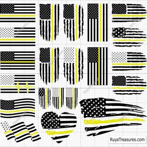 Dispatcher Svg Png, 911 Dispatcher Svg, Dispatch Svg, Distressed Flag Svg, Dispatcher Shirt, Thin Gold Line Svg, First Responder Svg