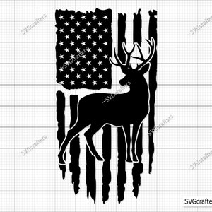 Deer Flag svg, Hunting svg, Deer svg, Deer Head svg, Deer Flag svg, Hunting Dad svg, Deer Hunting svg - Printable, Cricut & Silhouette File