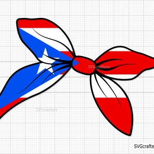 Puerto Rico Bow svg, Puerto rican svg, Puerto rico svg, puerto rico flag, puerto rico png - Printable, Cricut & Silhouette files
