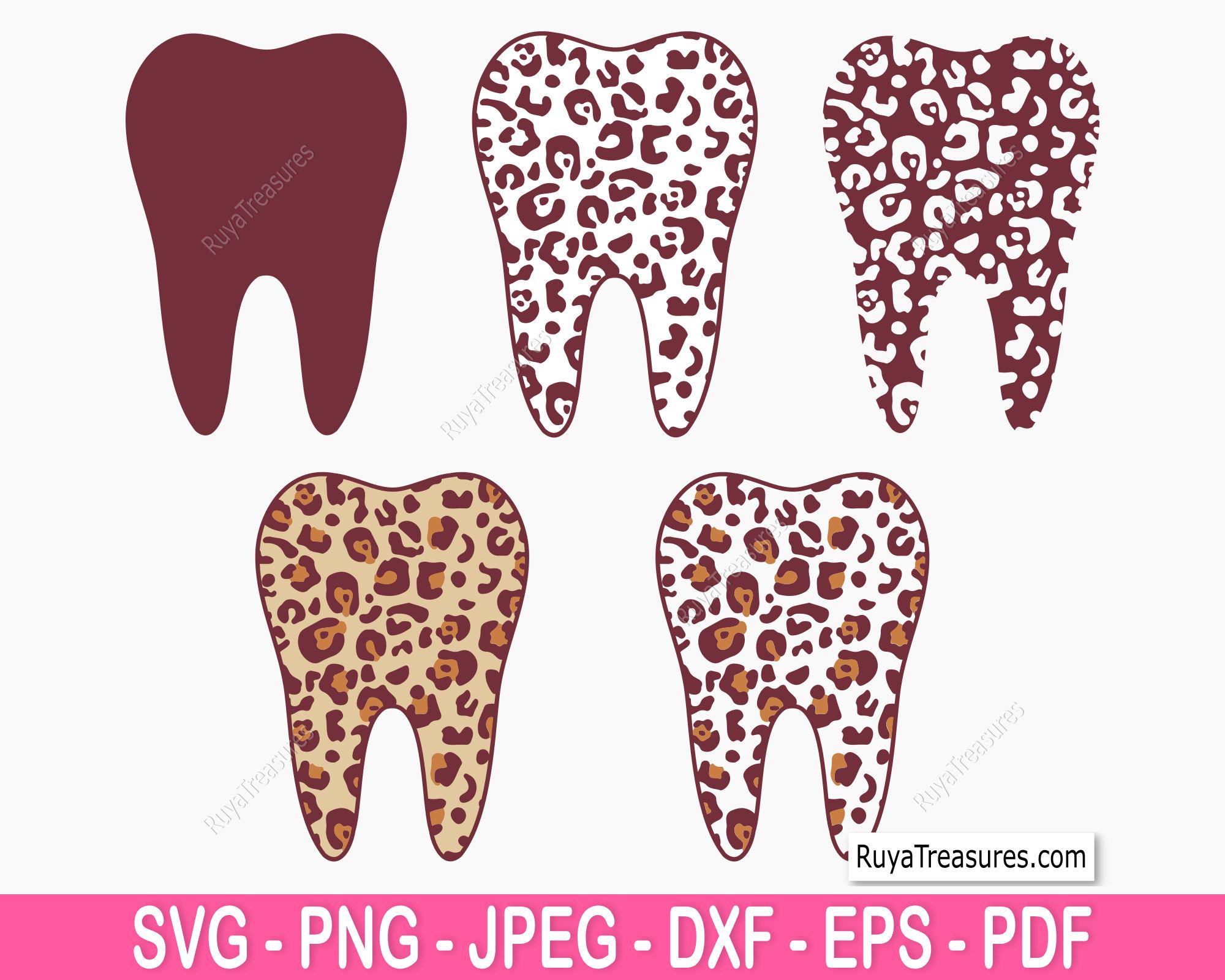 Leopard Teeth Pattern Leopard Print Tooth SVG, Dentist Hygienist File (digital Download ...